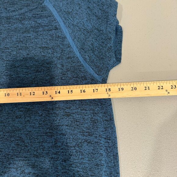 H by Halston Womens Pullover T-shirt Size‎ XS Blue Black Blend Short Sleeve - Picture 11 of 13